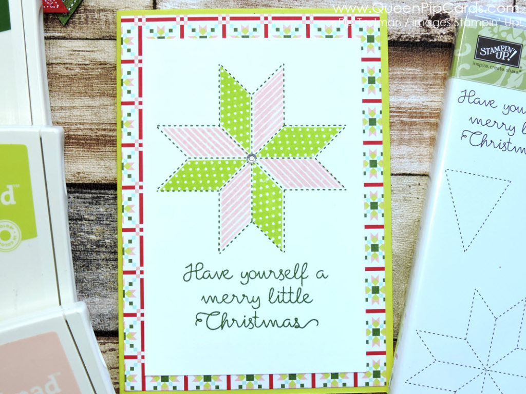 Quick And Simple Card Idea with Christmas Quilt stamps by Stampin' Up! Pip Todman Queen Pip Cards UK Stampin' Up! Demonstrator www.queenpipcards.com fb.me/QueenPipCards #queenpipcards #stampinup #papercraft #inspiringyourcreativity