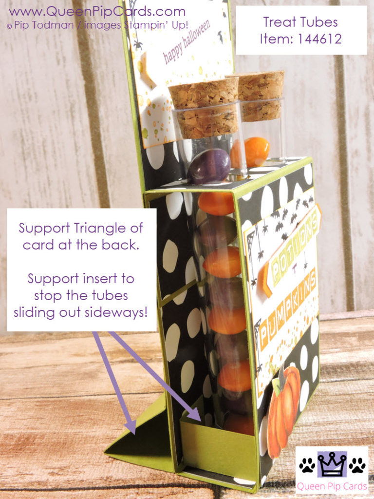 Half Term Craft Projects with the Treat Tubes. This holder is easy to make. Pip Todman Queen Pip Cards UK Stampin' Up! Demonstrator www.queenpipcards.com fb.me/QueenPipCards #queenpipcards #stampinup #papercraft #inspiringyourcreativity