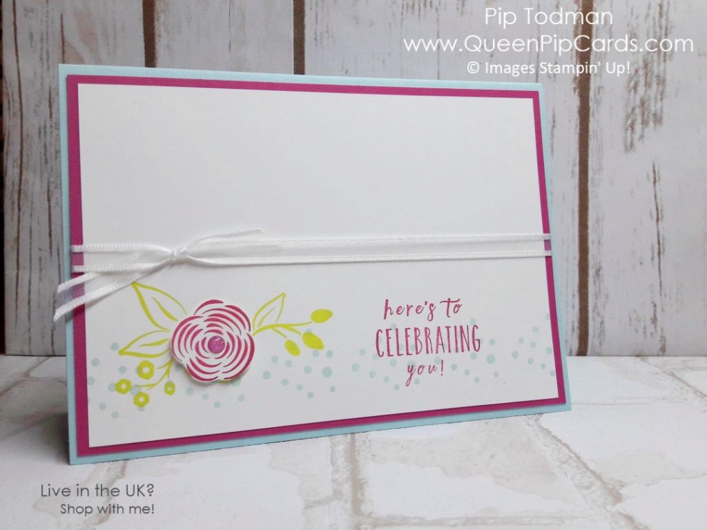 Card Ideas From The Garden. Celebrating You celebration card using Perennial Birthday stamp set. Stampin' Up! Spring 2018 Spring / Summer Pip Todman Crafty Coach & Stampin' Up! Top UK Demonstrator Queen Pip Cards www.queenpipcards.com Facebook: fb.me/QueenPipCards #queenpipcards #stampinup #papercraft #inspiringyourcreativity 