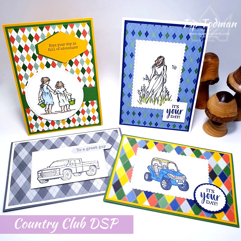 Country Club Patterened Paper is great for ALL your friends, golfers or not! Pip Todman www.queenpipcards.com Stampin' Up! Independent Demonstrator UK