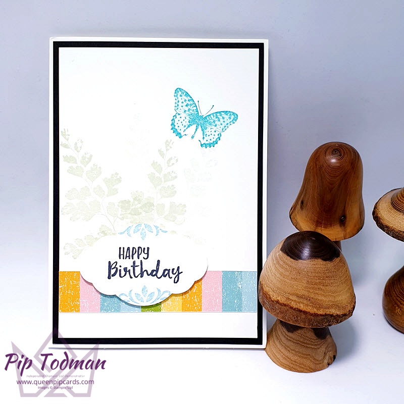 1 Layout 2 Stamp Sets - Timeless Tulips and Positive Thoughts - see how different you can make a card look just by changing a stamp set! Pip Todman www.queenpipcards.com Stampin' Up! Independent Demonstrator UK