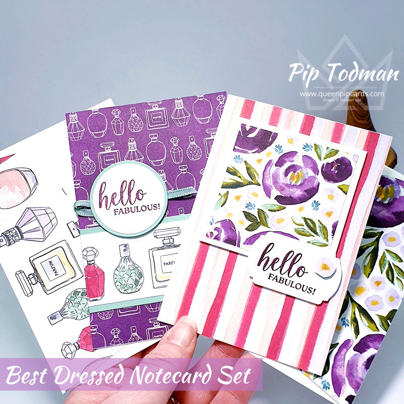 Best Dressed Notecard & Envelope set for our Pretty Cards & Paper Blog Hop! Pip Todman www.queenpipcards.com Stampin' Up! Independent Demonstrator UK