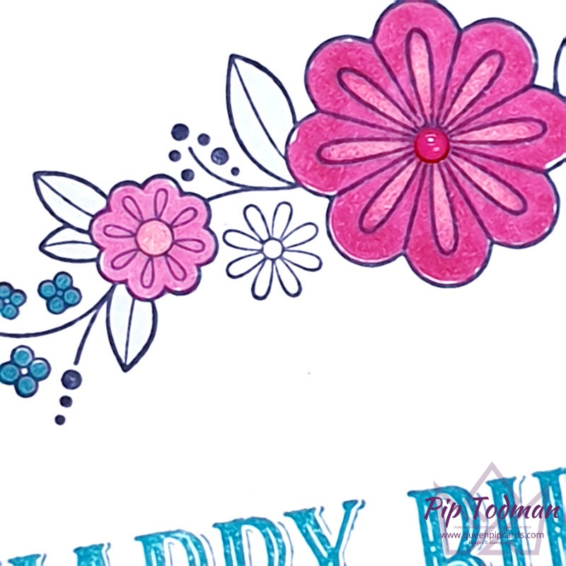 Birthday Jubliee stamp set coloured with Stampin' Blends Pip Todman www.queenpipcards.com Stampin' Up! Independent Demonstrator UK