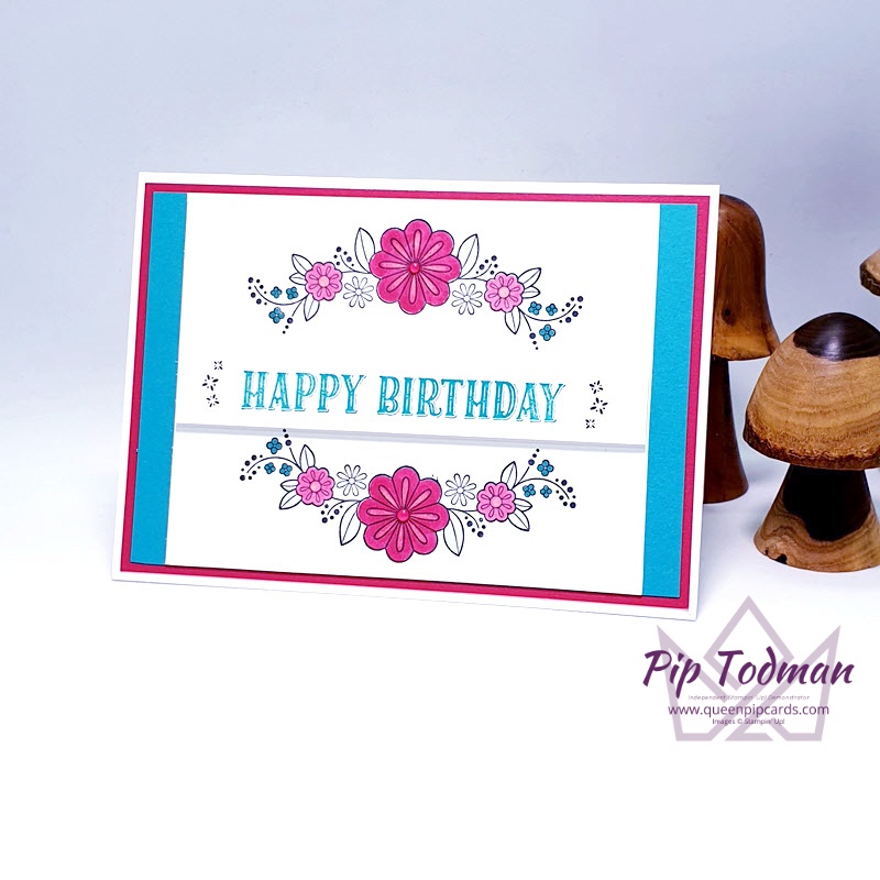 Birthday Jubliee stamp set coloured with Stampin' Blends Pip Todman www.queenpipcards.com Stampin' Up! Independent Demonstrator UK