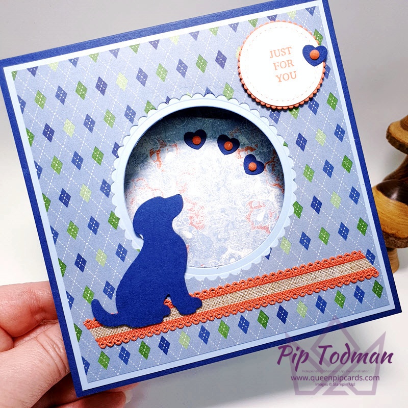 Double Tent Fold Card TWO sizes with Dog Builder Punch and Beautiful Friendship! Pip Todman www.queenpipcards.com Stampin' Up! Independent Demonstrator UK