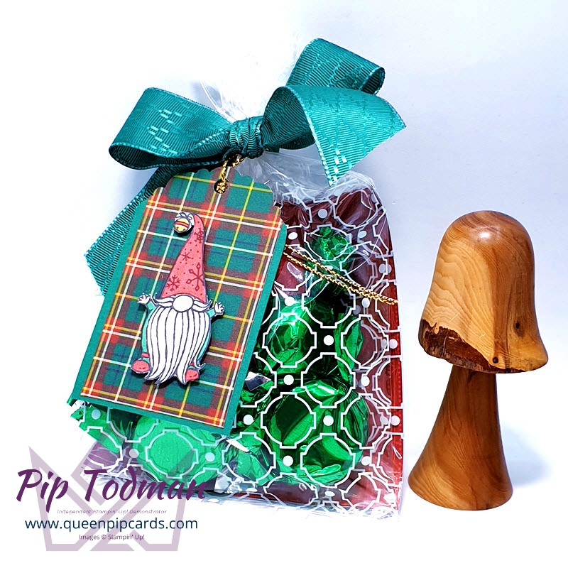 Sweet Treats - bags of sweets with Gnome for the Holidays Pip Todman Stampin' Up! Demonstrator #simplystylish #queenpipcards