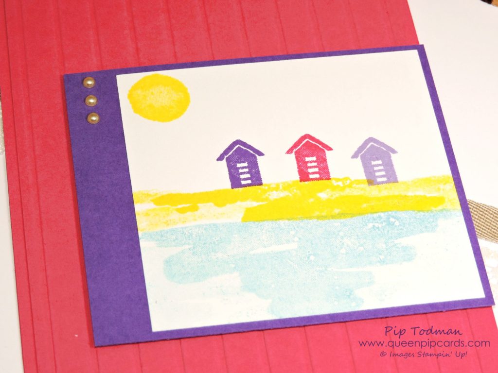 Jazzy Waterfront Beach Huts!! Love the simplicity of this card. It's fun and funky, but so easy to create in any colours you want! All Stampin' Up! products available from my online store here: http://bit.ly/QPCShop Pip Todman Crafty Coach & Stampin' Up! Top UK Demonstrator Queen Pip Cards www.queenpipcards.com Facebook: fb.me/QueenPipCards #queenpipcards #simplystylish #inspiringyourcreativity #stampinup #papercraft