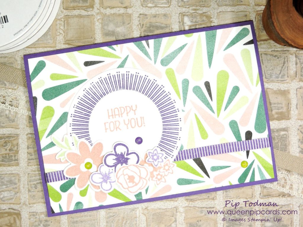 Texture with Bouquet Blooms! I love the colours of this card with Gorgeous Grape and Tropical Escape!! All Stampin' Up! products available from my online store here: http://bit.ly/QPCShop Pip Todman Crafty Coach & Stampin' Up! Top UK Demonstrator Queen Pip Cards www.queenpipcards.com Facebook: fb.me/QueenPipCards #queenpipcards #simplystylish #inspiringyourcreativity #stampinup #papercraft 