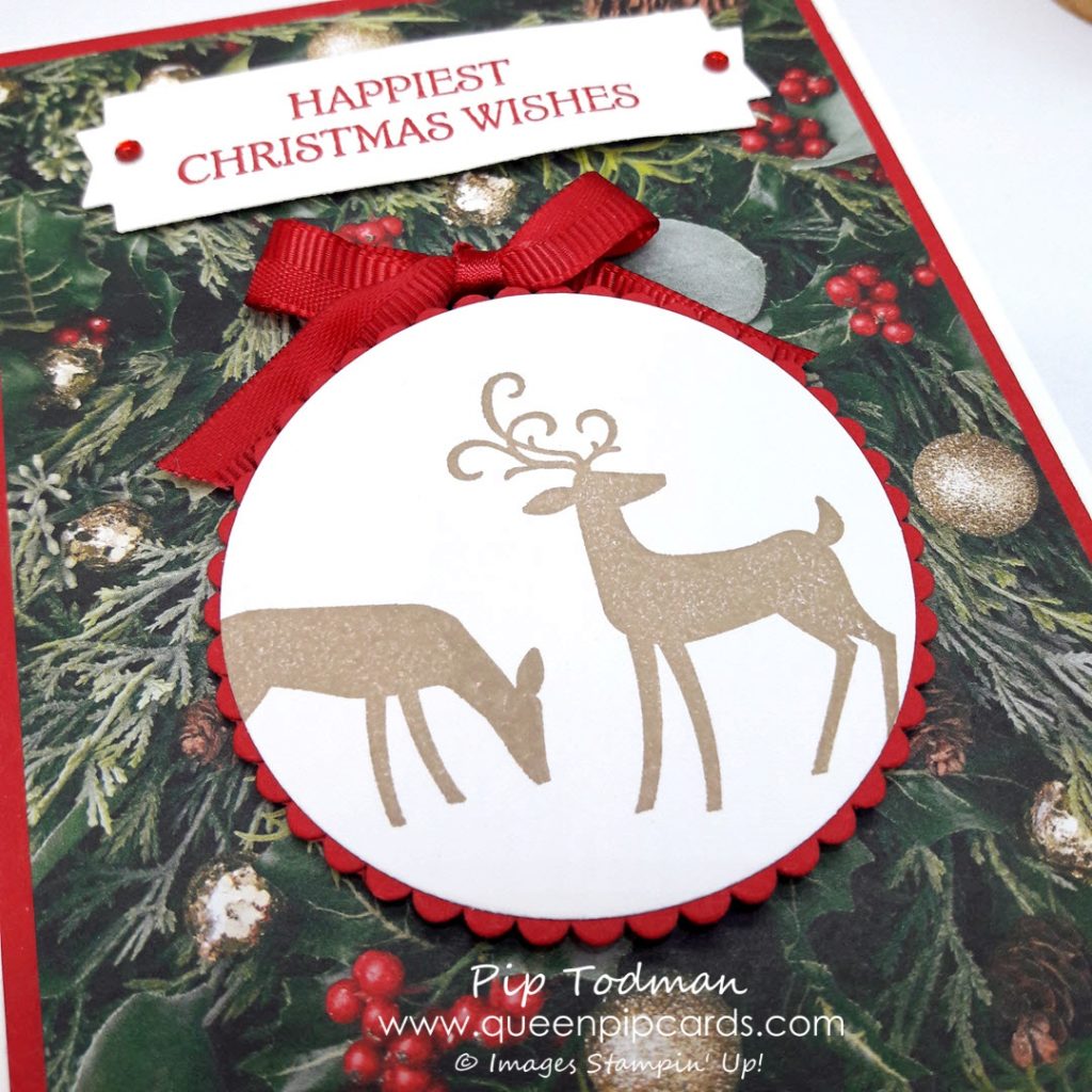 A Dashing Deer Bauble Card! Of course, why not turn those cute deer into a bauble. That was my thinking behind this simple, but striking card! All Stampin' Up! products are / will be available from my online store here: http://bit.ly/QPCShop Pip Todman Crafty Coach & Stampin' Up! Top UK Demonstrator Queen Pip Cards www.queenpipcards.com Facebook: fb.me/QueenPipCards #queenpipcards #simplystylish #inspiringyourcreativity #stampinup #papercraft 