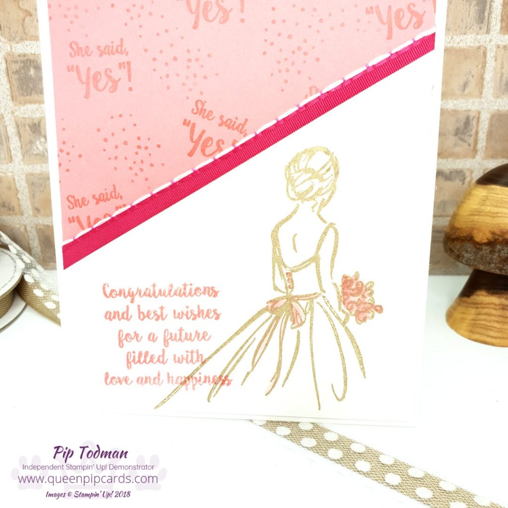 Wedding Wishes With Wonderful Moments! A bit of a tongue twister, but it says exactly what it is! A lovely wedding card for a beautiful bride! This card showcases a sneak peek of some lovely ribbon coming soon, but more it shows off Wonderful Moments! A beautiful set of stamps from Stampin' Up! #simplestamping project! All Stampin' Up! products are / will be available from my online store here: http://bit.ly/QPCShop Pip Todman Crafty Coach & Stampin' Up! Top UK Demonstrator Queen Pip Cards www.queenpipcards.com Facebook: fb.me/QueenPipCards #queenpipcards #simplystylish #inspiringyourcreativity #stampinup #papercraft 