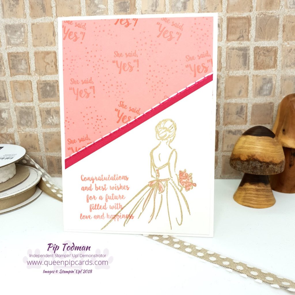 Wedding Wishes With Wonderful Moments! A bit of a tongue twister, but it says exactly what it is! A lovely wedding card for a beautiful bride! This card showcases a sneak peek of some lovely ribbon coming soon, but more it shows off Wonderful Moments! A beautiful set of stamps from Stampin' Up! #simplestamping project! All Stampin' Up! products are / will be available from my online store here: http://bit.ly/QPCShop Pip Todman Crafty Coach & Stampin' Up! Top UK Demonstrator Queen Pip Cards www.queenpipcards.com Facebook: fb.me/QueenPipCards #queenpipcards #simplystylish #inspiringyourcreativity #stampinup #papercraft 