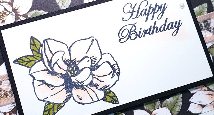 Simple Magnolia Birthday Card