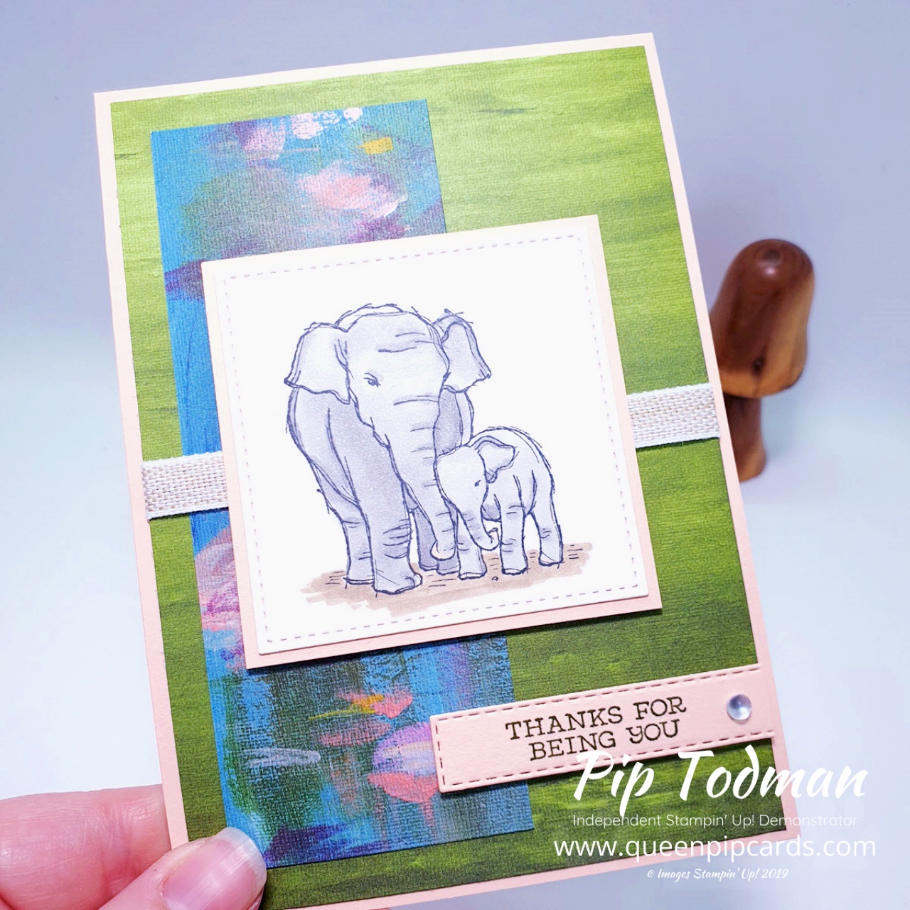 Wildly Happy Memories of Thailand is my card for today's Stampin' Creative Blog Hop. Pip Todman www.queenpipcards.com Stampin' Up! Independent Demonstrator UK 