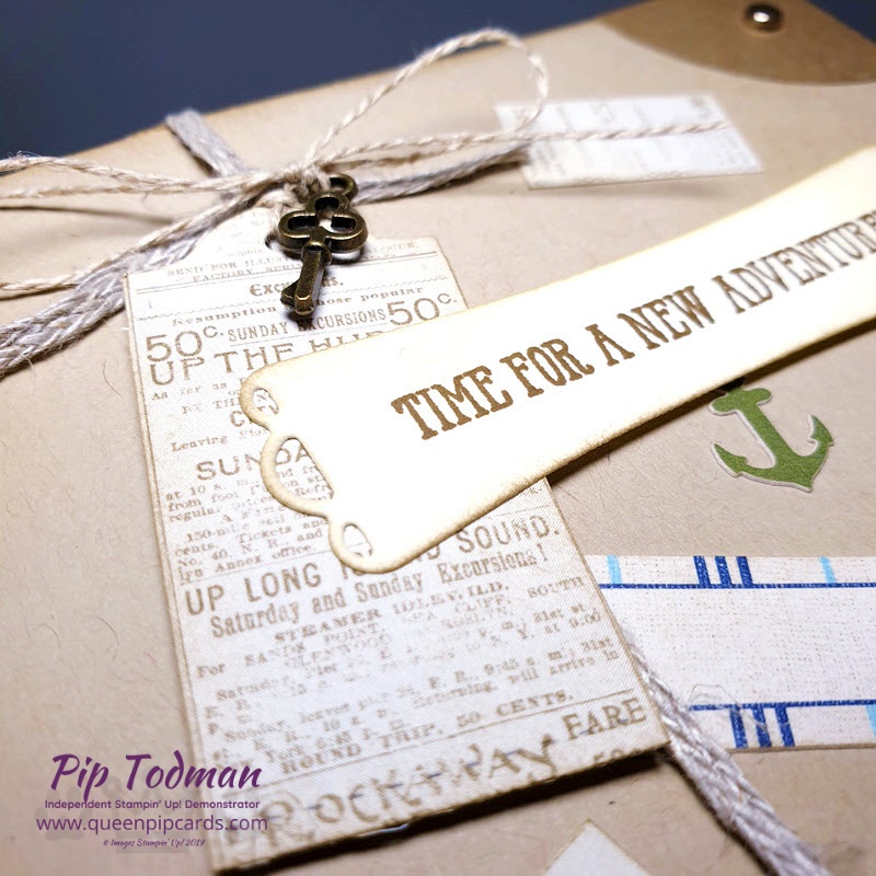 Fun Bon Voyage Card with Come Sail Away papers for this month's Pretty Cards and Paper Blog Hop. Pip Todman www.queenpipcards.com Stampin' Up! Independent Demonstrator UK 