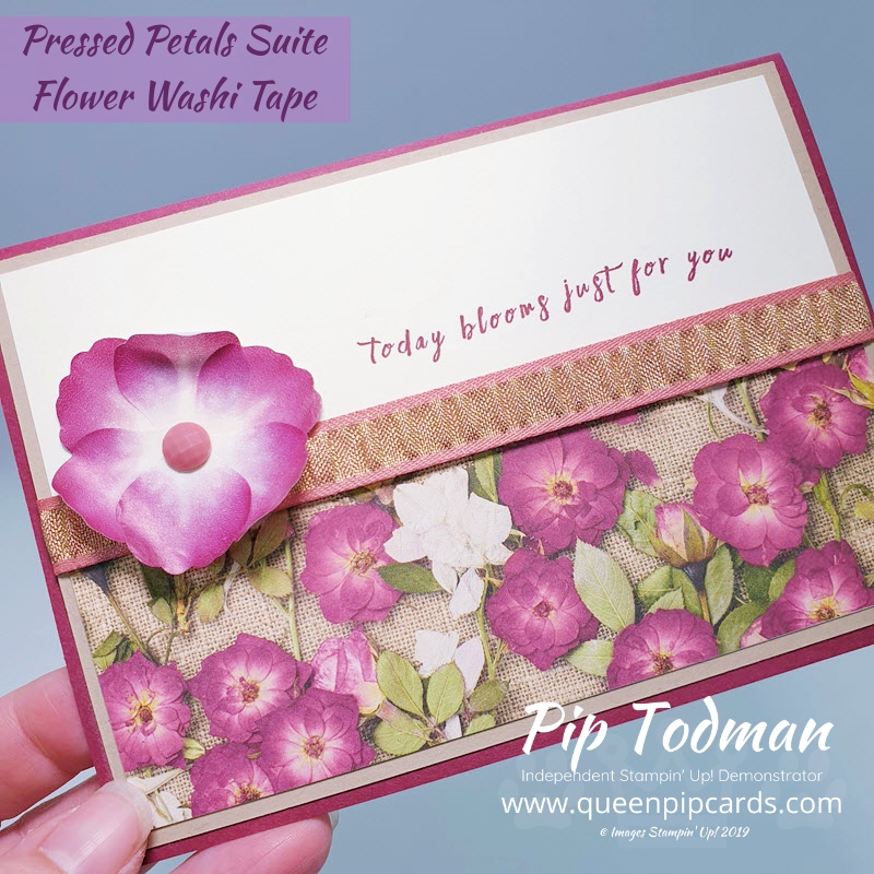 2 Pretty Pressed Petals Cards and how to make them via my FB Live video. Pip Todman www.queenpipcards.com Stampin' Up! Independent Demonstrator UK 