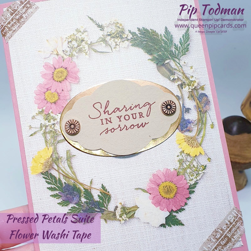 2 Pretty Pressed Petals Cards and how to make them via my FB Live video. Pip Todman www.queenpipcards.com Stampin' Up! Independent Demonstrator UK 