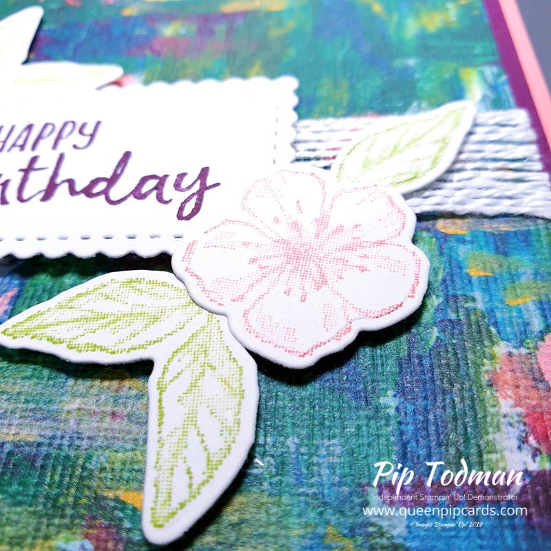 Subtle Lily Impressions Designer Series Paper - this card uses the Subtle Embossing folder to add even more depth to this beautiful paper. Pip Todman www.queenpipcards.com Stampin' Up! Independent Demonstrator UK 