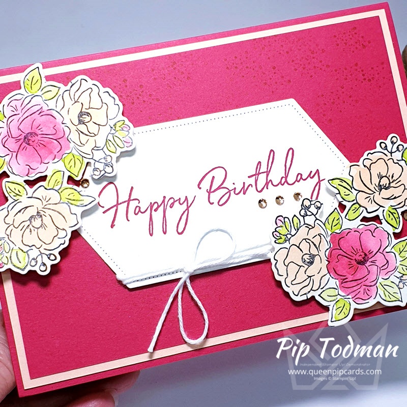 Watercolour Flowers Using Birthday Dies Pip Todman www.queenpipcards.com Stampin' Up! Independent Demonstrator UK 