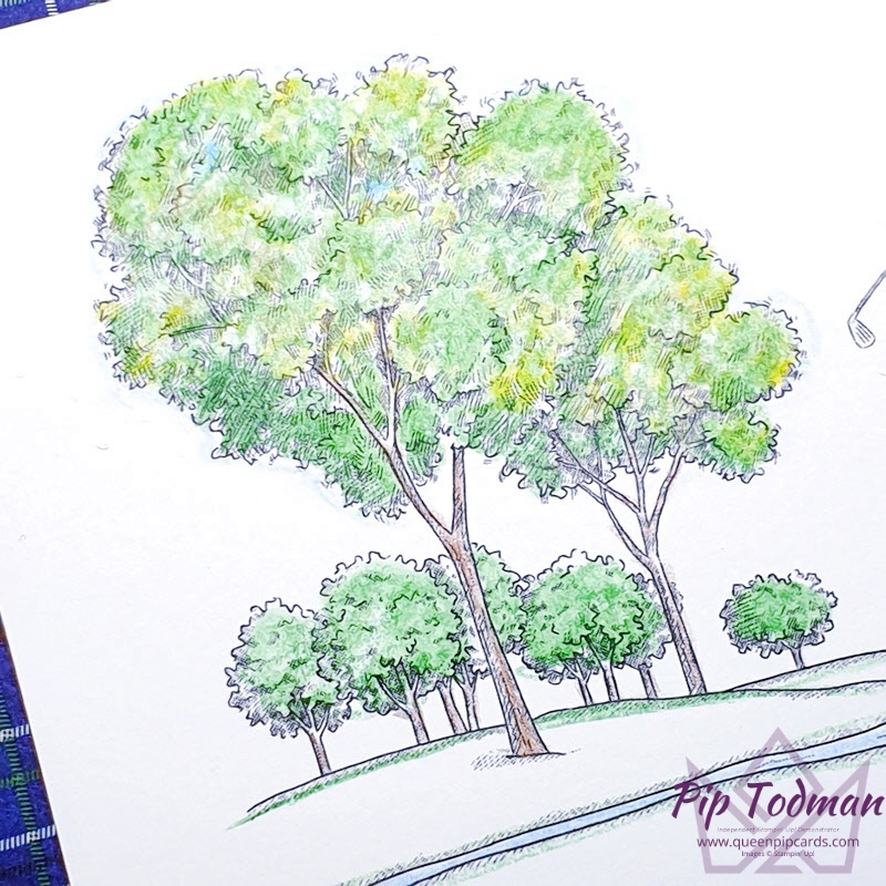 Watercolour Pencils With Country Club Paper is the focus of today's Water & Ink NEW Video Tutorial. Pip Todman www.queenpipcards.com Stampin' Up! Independent Demonstrator UK