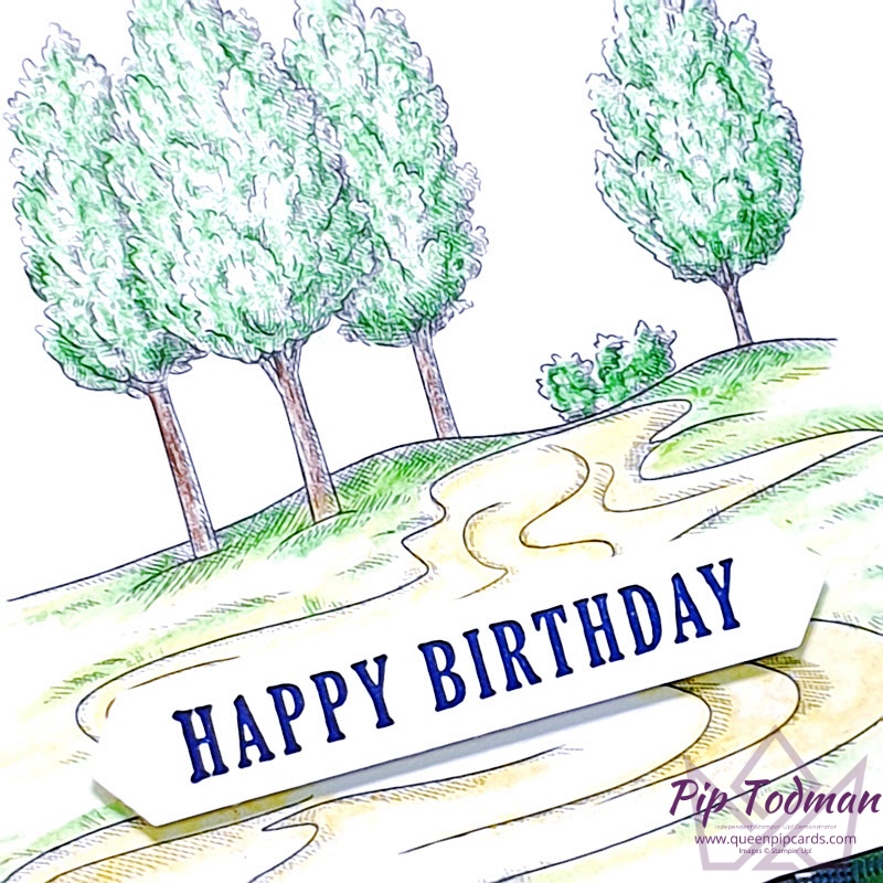 Watercolour Pencils With Country Club Paper is the focus of today's Water & Ink NEW Video Tutorial. Pip Todman www.queenpipcards.com Stampin' Up! Independent Demonstrator UK