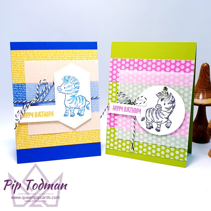 Zany Zebras Birthdays are so much fun. I know this will make your friends smile! Pip Todman Stampin' Up! Demonstrator #simplystylish #queenpipcards