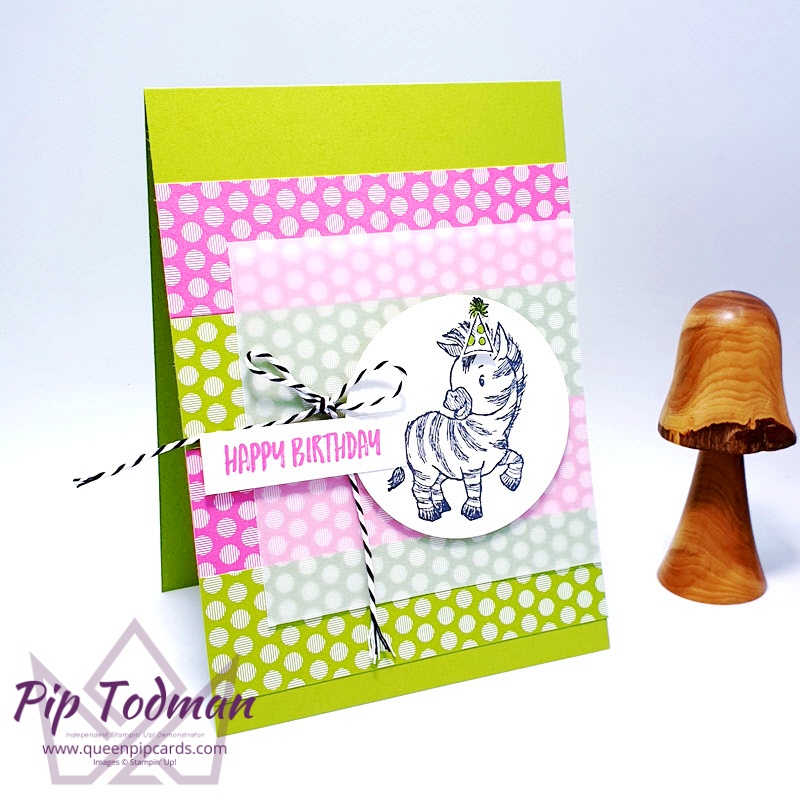 Zany Zebras Birthdays are so much fun. I know this will make your friends smile! Pip Todman Stampin' Up! Demonstrator #simplystylish #queenpipcards