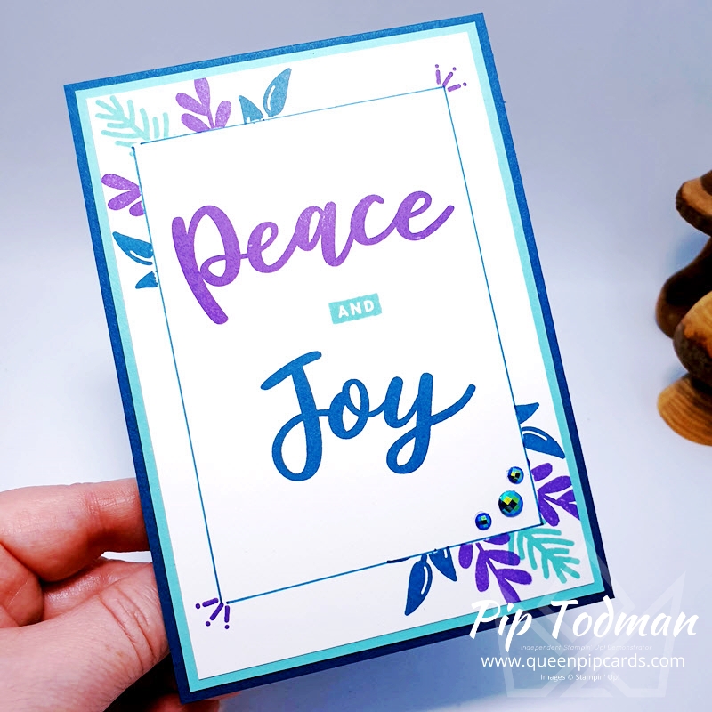 Masking Technique with Peace & Joy plus Playful Alphabet dies too! Pip Todman Stampin' Up! Demonstrator #simplystylish #queenpipcards
