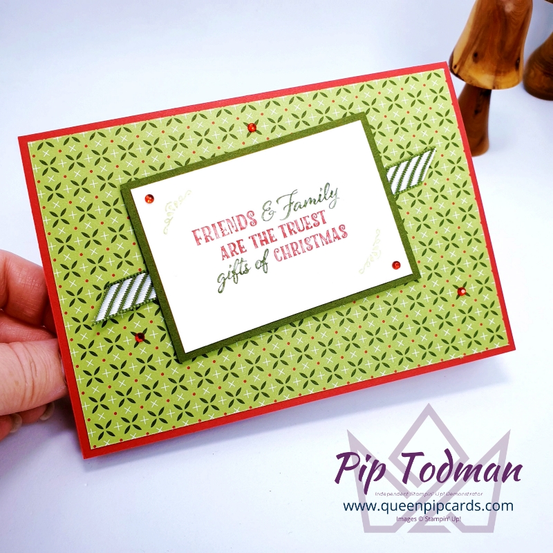 Simple Stamping. Wrapped In Christmas Write Marker to Stamp Technique! Pip Todman Stampin' Up! Demonstrator #simplystylish #queenpipcards