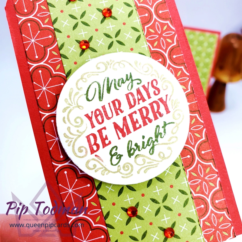 Tags Too! Wrapped In Christmas Write Marker to Stamp Technique! Pip Todman Stampin' Up! Demonstrator #simplystylish #queenpipcards