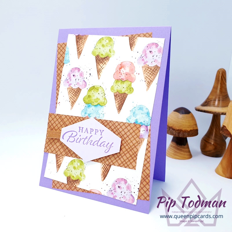 Another example of a Simple card with Ice Cream Corner papers are so easy for newbies, but so pretty too! 

Pip Todman
UK Stampin' Up! Demonstrator
www.queenpipcards.com
#queenpipcards #simplystylish #stampinup #newcardmakers #newhobby #cardmaking