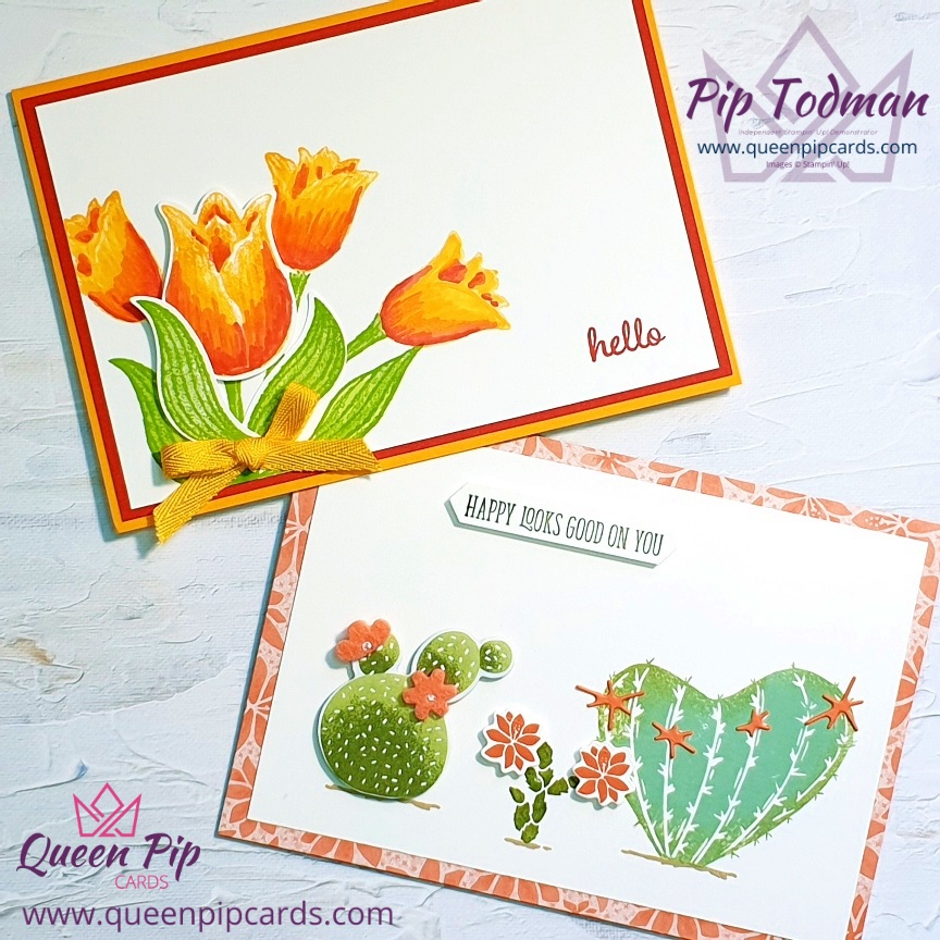 Cards Inspired by Nature. Tulips my favourite!

Pip Todman
UK Stampin' Up! Demonstrator
www.queenpipcards.com
#queenpipcards #simplystylish #stampinup #newcardmakers #newhobby #cardmaking