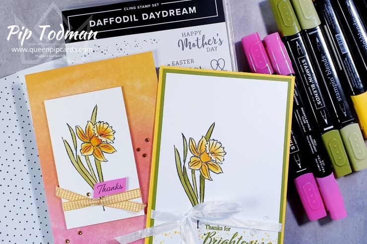 Simple Coloured Thank You Card with Daffodil Daydream