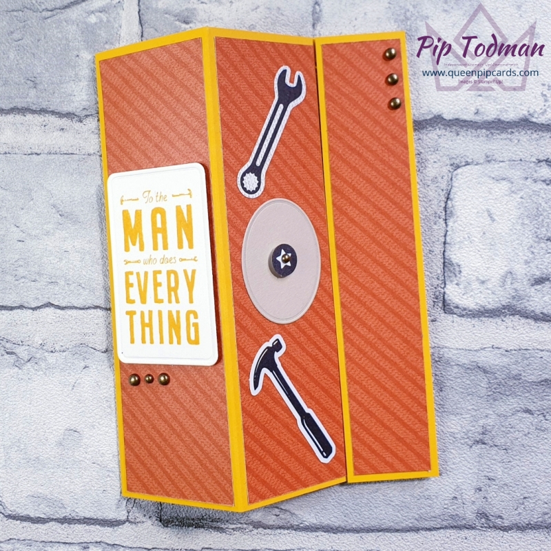 A quick fun fold card for a man!

Pip Todman
Stampin' Up! Demonstrator
Owner of Queen Pip Cards & the Card Making Know How academy 
